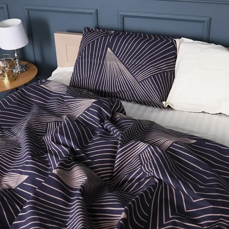 Комплект постільної білизни MirSon Бязь 17-0721 Cream and Grey Stripes 2 x 143 x 210 см сіро-кремовий (2200010686647) - фото 2