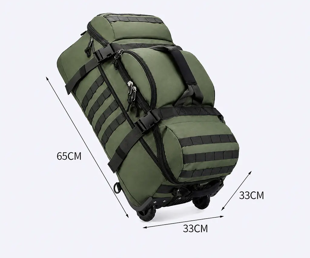 Велика сумка-рюкзак 3 в 1 на колесах Solve олива 70 л (KT7007101) - фото 4