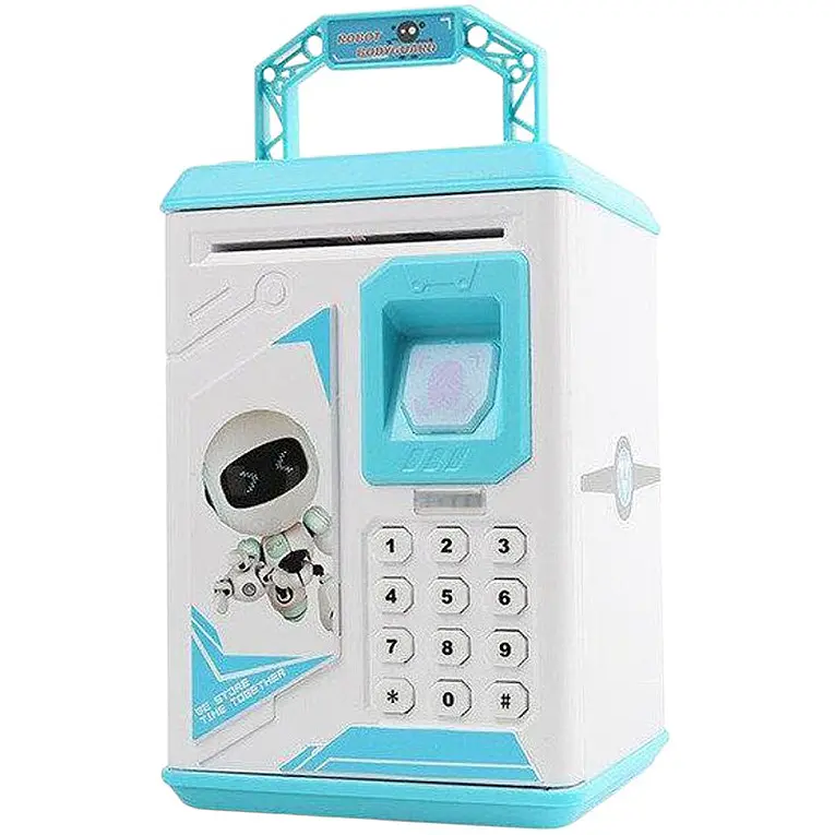 Сейф скарбничка A-Toys Bodyguard з кодовим замком та відбитком пальця з ультрафіолетом біло-блакитний (1522737215) - фото 2