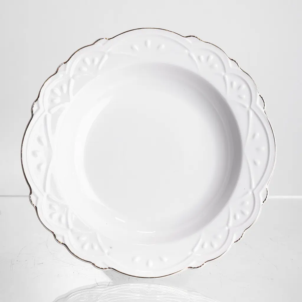 Фруктовница на ножке White Square 21.5 см, фарфоровая круглая Yiwu 120-YH-HG056 - фото 4