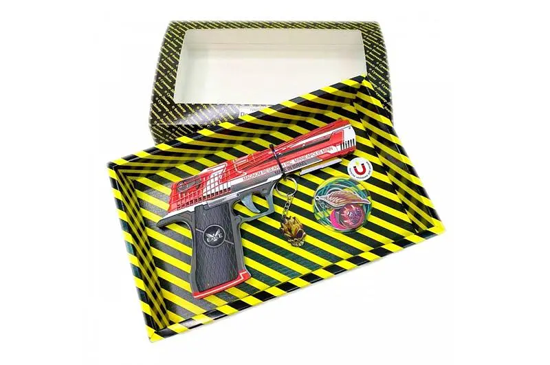 Іграшковий пістолет гумкостріл дерев'яний з гри Counter-Strike Desert Eagle Code Red BOX - фото 2