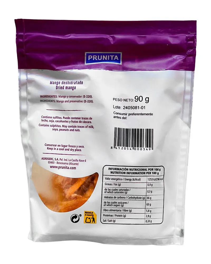 Манго Prunita Mango Trozos шматочки без цукру 90 г - фото 2