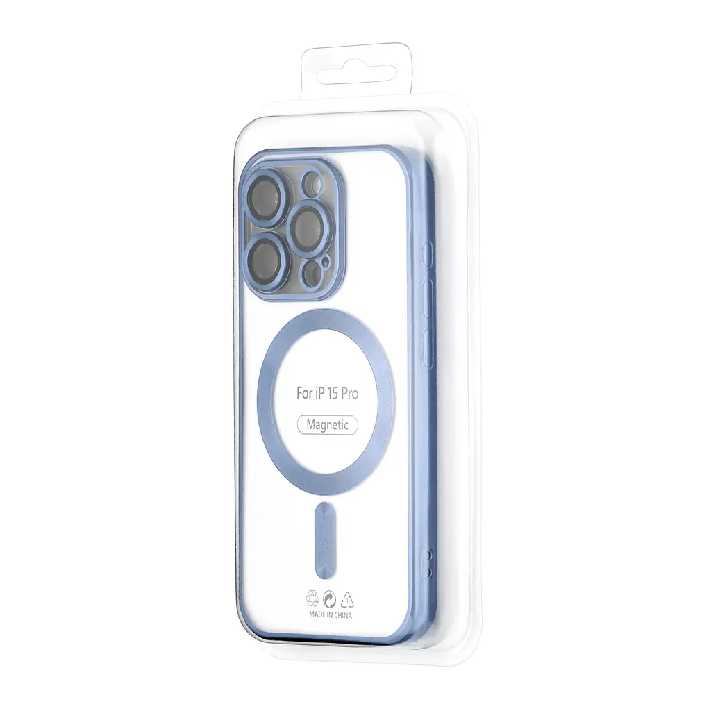 Чохол Ductil Metallic Edge with MagSafe (Protected Camera & Lens) iPhone 15 Pro Light Blue - фото 2