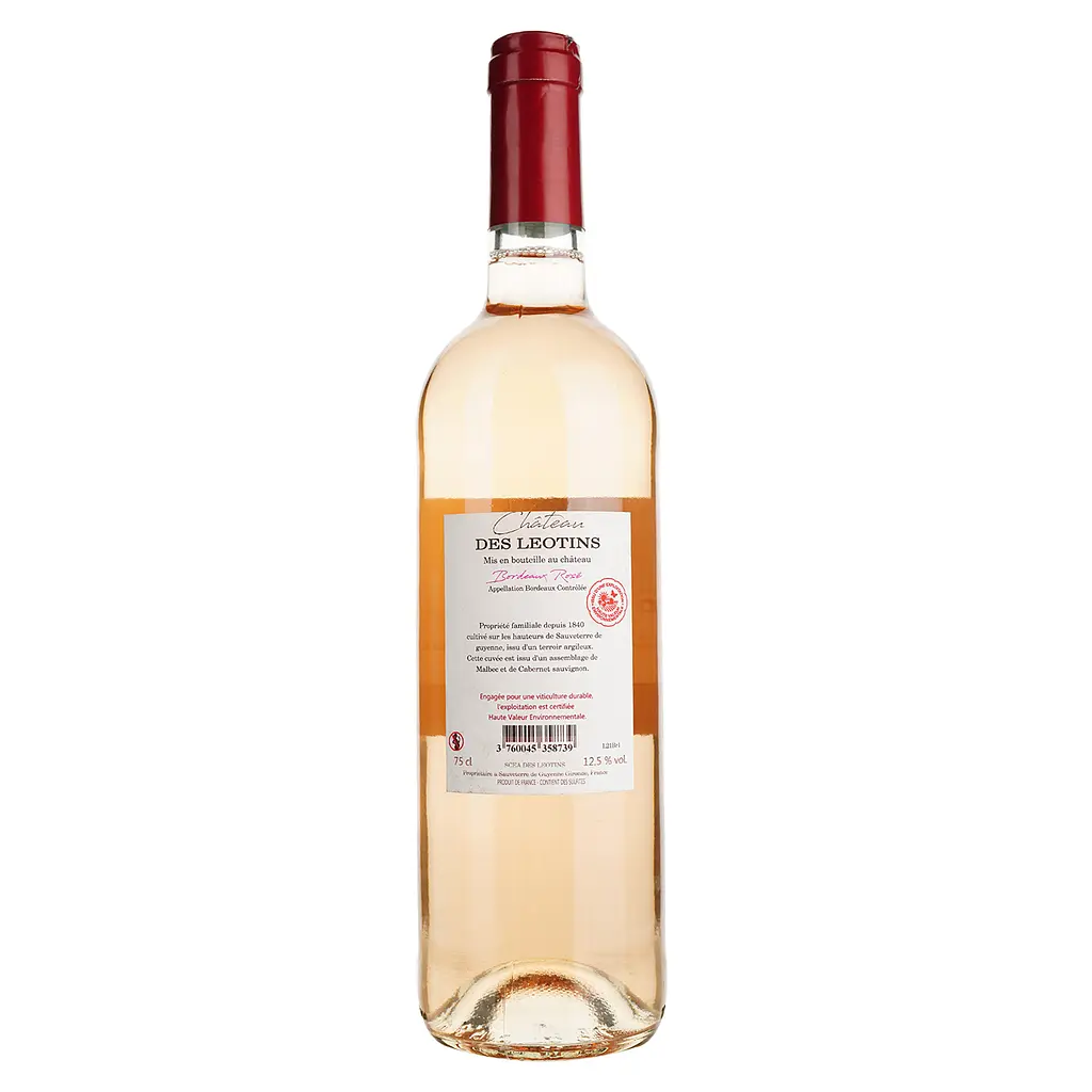 Вино Chateau des Leotins Bordeaux Rose, розовое, сухое, 0,75 л - фото 4