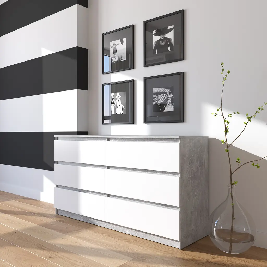 Комод Vays R-7, 6 ящиков без ручек, ЛДСП, 140×40×75 см - для дома, офиса, гостиной, спальни - фото 10