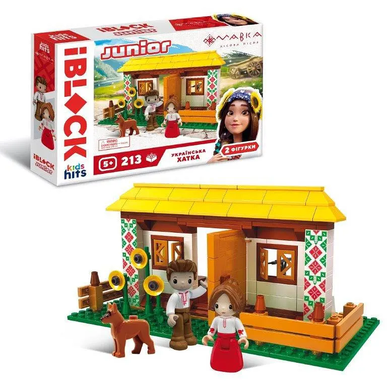 Конструктор Iblock Junior Архітектурна модель «Українська хатка» 213 деталей (PL-921-521)