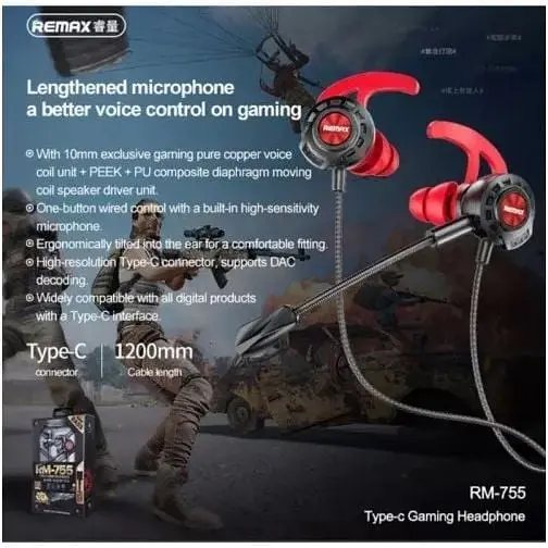 Ігрові навушники Remax RM-755 Type-C Gaming Headphone зі штекером usb-c - фото 8