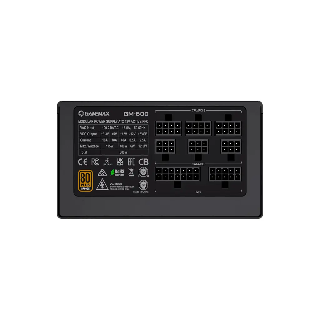 Блок живлення Gamemax 600W GM-600 Modular (GM-600 Modular) - фото 8