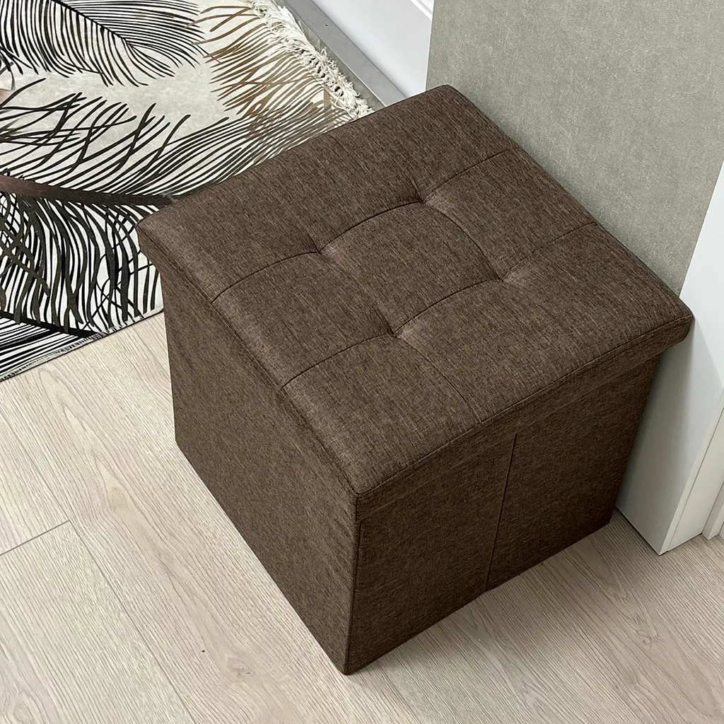 Пуф для хранения МВМ My Home 380х380х380 мм коричневый (TH-03 BROWN) - фото 5