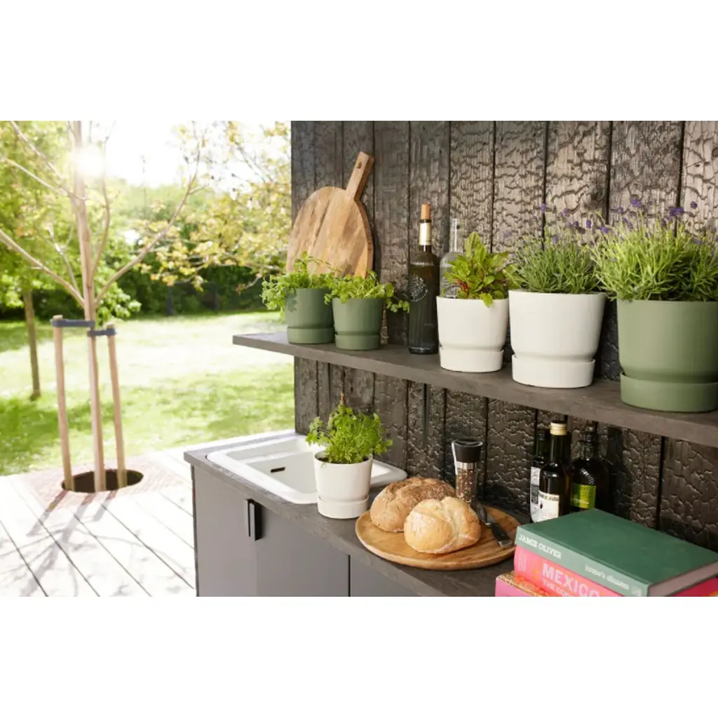 Горщик Elho Greenville Round 18 см білий (493370) - фото 4