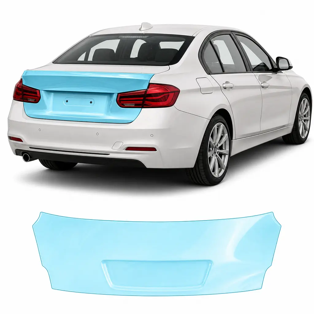 Антигравійна захисна бронеплівка за лекалами для BMW 3 Series F30 facelift 2015-2019 - зона кришки багажника