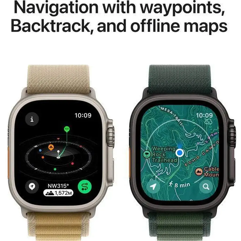 Смарт-годинник Apple Watch Ultra 2 GPS + Cellular 49mm Black Titan. Case w. Dark Green Alpine Loop - Medium (MX4R3) - фото 5