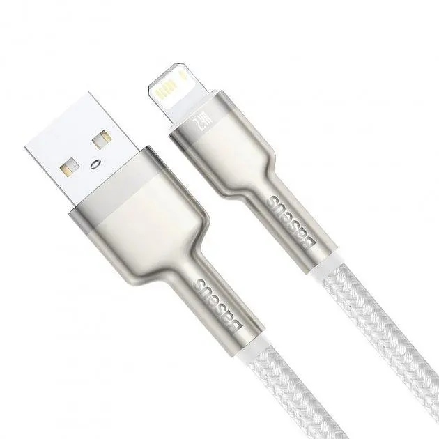 Кабель Baseus Cafule Series Metal Data Cable USB to Lightning 2.4A 2 м Белый - фото 2