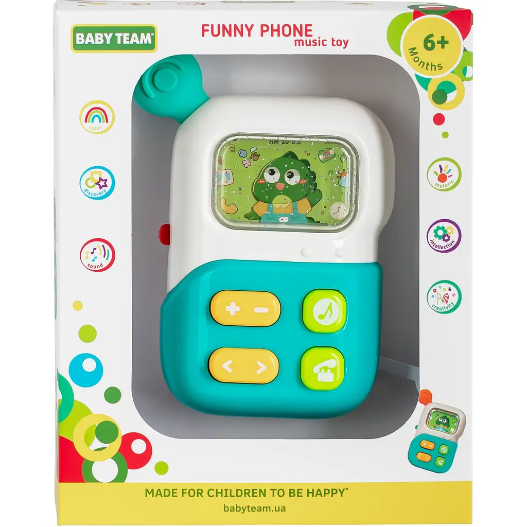 Игрушка музыкальная Baby Team Веселый телефон (8655_бирюзовый) - фото 3