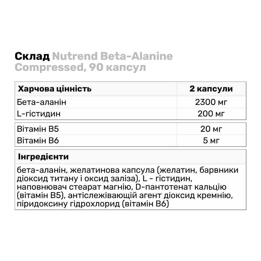 Аминокислота Nutrend Beta-Alanine Compressed, 90 капсул - фото 4