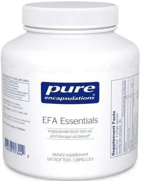 Риб'ячий жир в тригліцеридній формі з маслом огірочника, EFA Essentials, Pure Encapsulations, 120 капсул