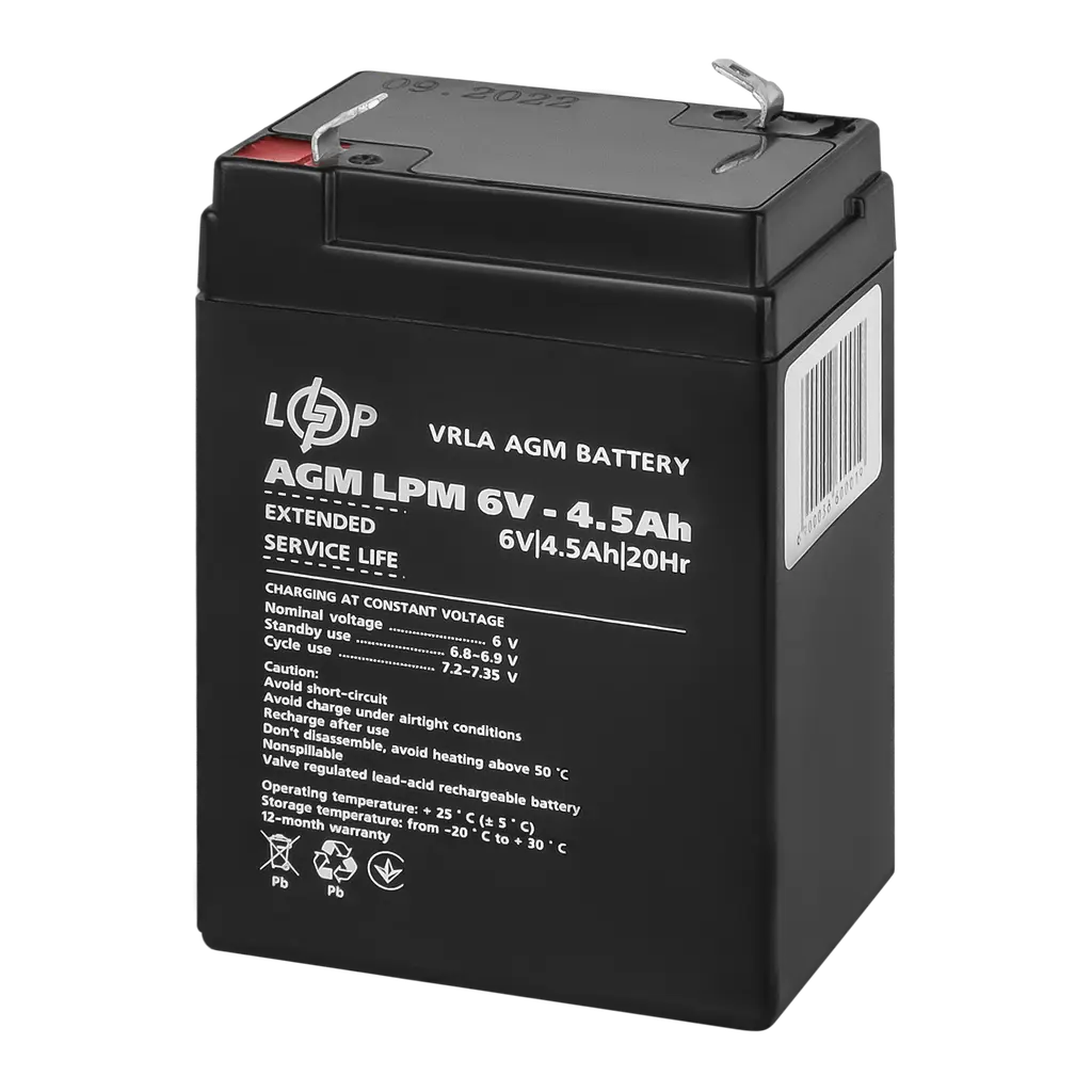 Акумулятор AGM LPM 6V - 4.5 Ah - фото 3