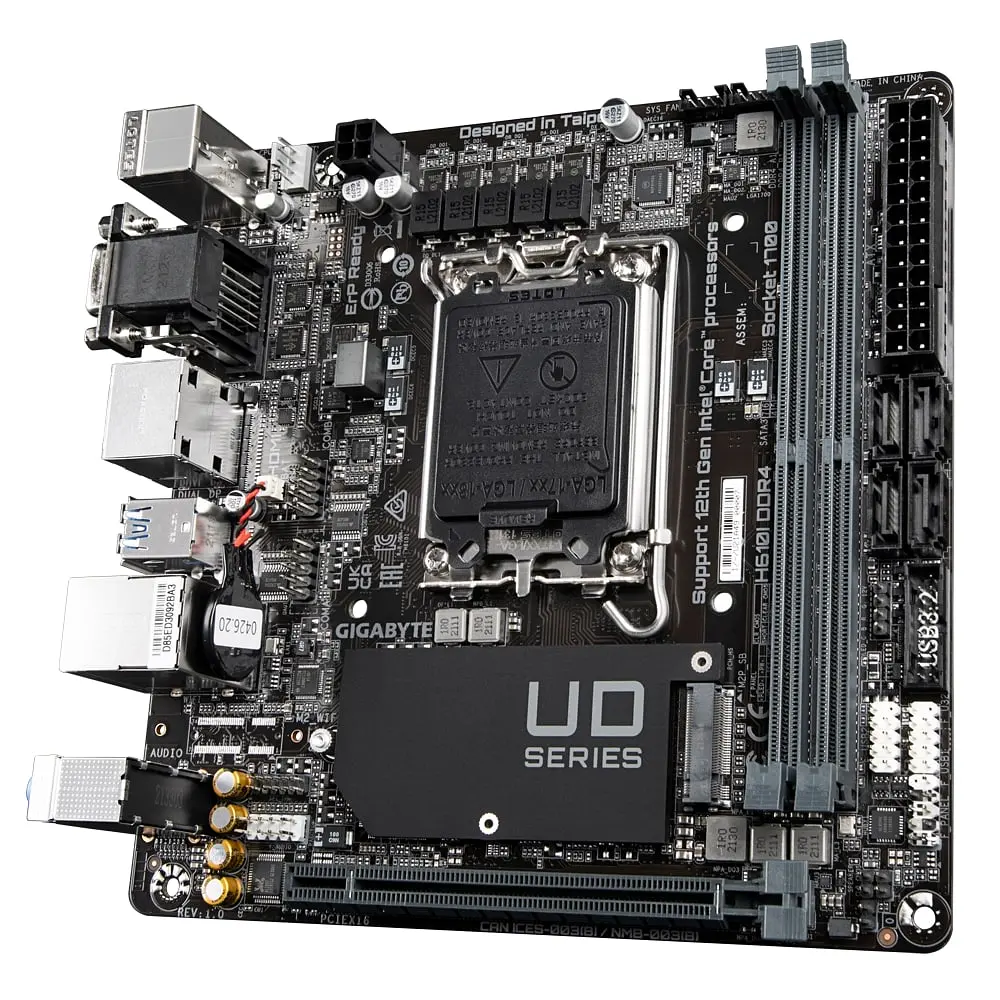 Материнская плата H610I s1700 H610 2xDDR5 M.2 HDMI D-Sub ATX Gigabyte teh0018985 - фото 4