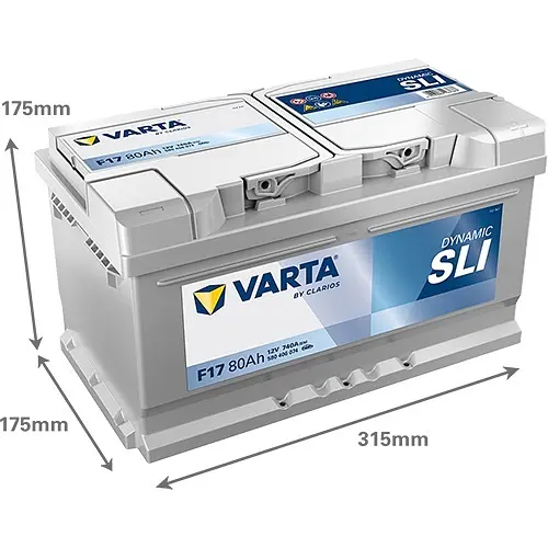 Акумулятор Varta Dynamic SLI 12В 80Аг 740А (EN) R+ (580406074) - фото 2