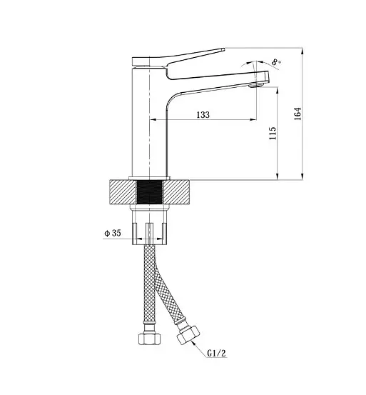 Змішувач для раковини Mixxus Premium Degas 001 (NUT) (MI8245) - фото 2