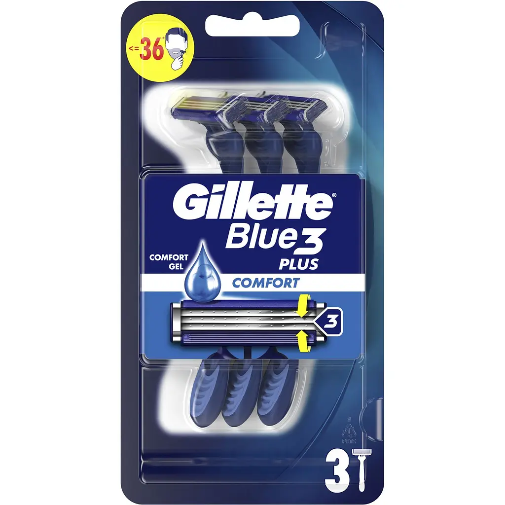 Бритви одноразовi Gillette Blue 3 Comfort 3 шт. - фото 2