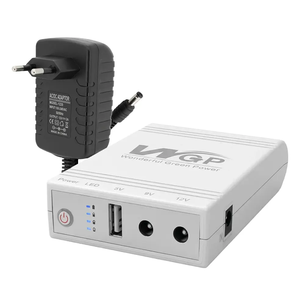 Комплект Mini UPS з блоком живлення: джерело безперебійного живлення Mini UPS WGP UPS103A White 10400mAh 5V/9V/12V, Li-ion 4*2.6Ah, для роутера і оптичного термінала та блок живлення SPF-1202B 12V/2A (24W) (42-00262) - фото 10