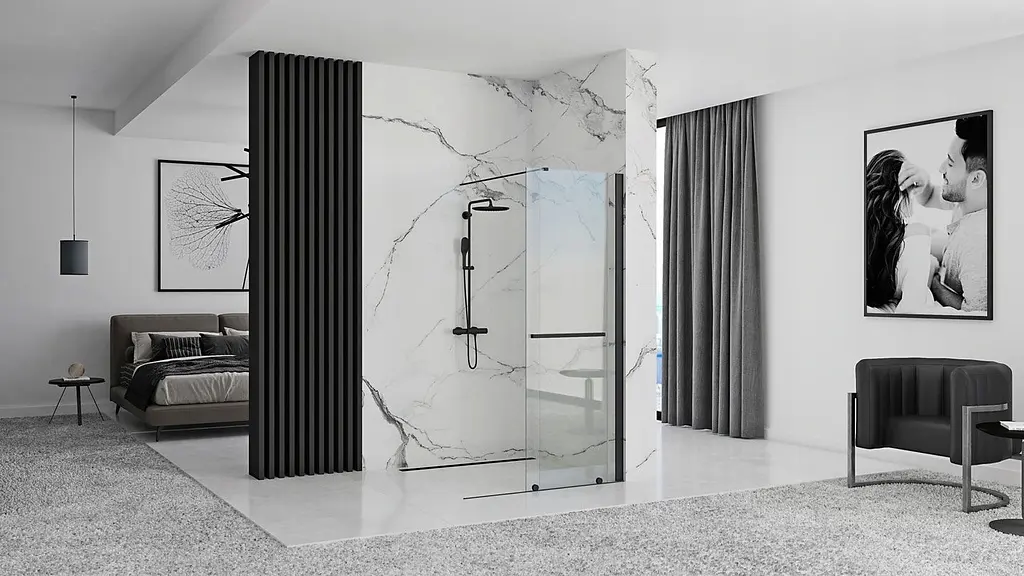 Душова стінка Rea Cortis 100 black REA-K7740 - фото 4