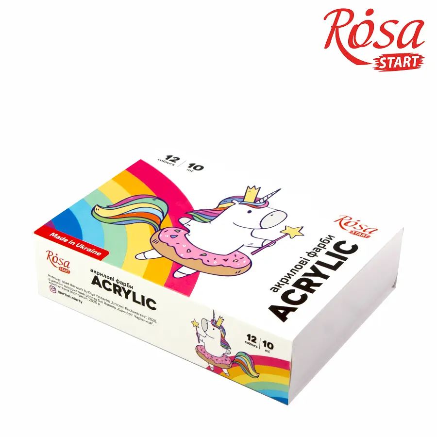 Набір акрилових фарб Unicorn 12×10 мл ROSA Start (4823098531005)