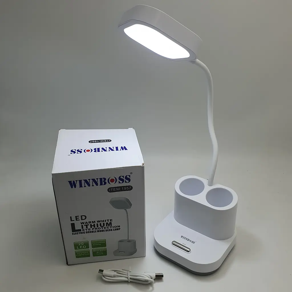 LED-лампа гнучка сенсорна світлодіодна настільна акумуляторна (знімні 2 × 18650) тепле, нейтральне та холодне світло WinBoss 1957 - фото 3