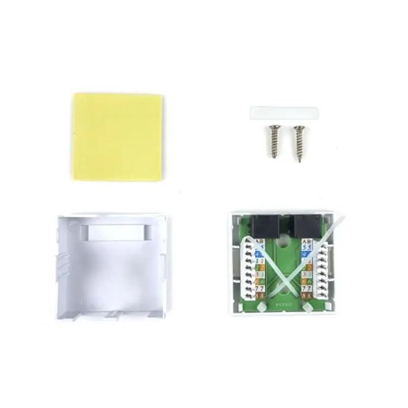 Розетка EServer (WT-2015A) 2хRJ-45, Cat5Е, зовнішня, білий - фото 3