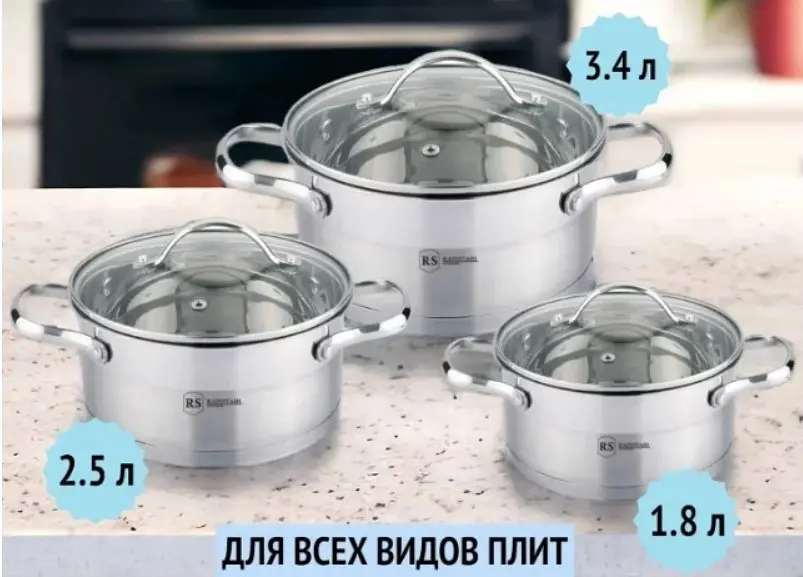 Набір посуду Rainstahl RS-CW 1644-06 6 предметів - фото 3