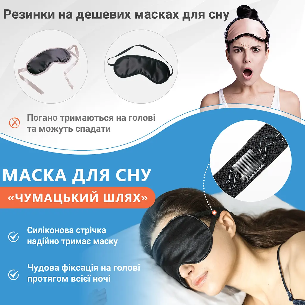 Подарочный набор беруши для сна Kokon Universe + маска для сна Чумацький Шлях шелк черная (1249-02) - фото 6