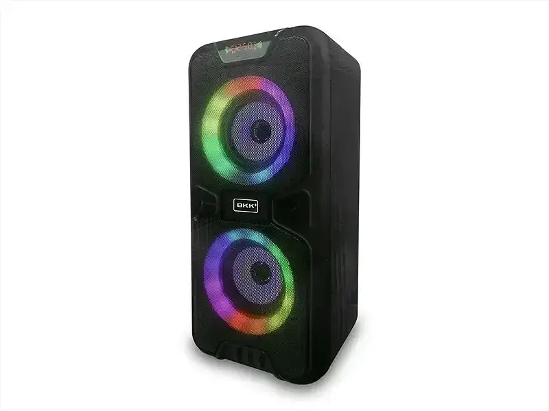 Портативная колонка BKK B86 Акустическая система 20 Вт 2 x 4" RGB подсветка 3000 мАч TF Card Черный - фото 3