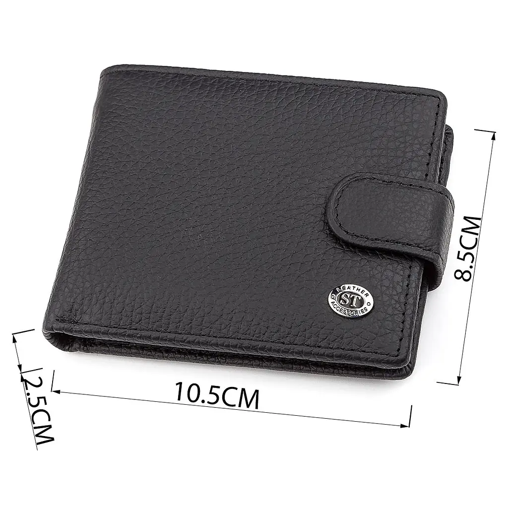 Чоловічий гаманець ST Leather 18316 (ST114) чорний шкіряний - фото 8