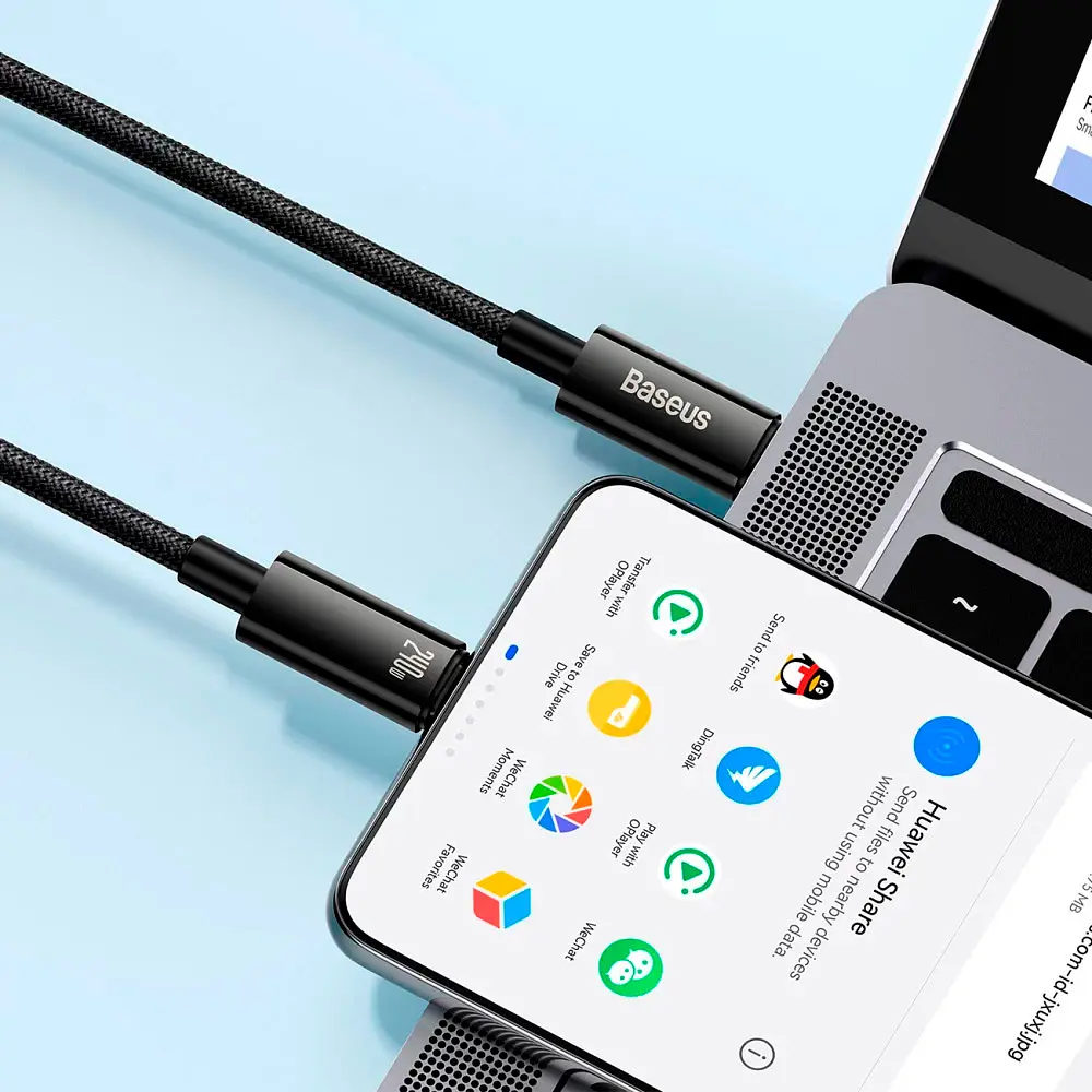 Кабель Baseus Tungsten Gold Fast Charging Data USB-C to USB-C 240W 3m Black (CAWJ040201) [90240] - фото 4