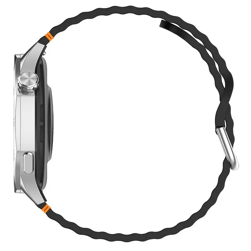 Силіконовий ремінець Wavy для Smart Watch 20mm Black - фото 4