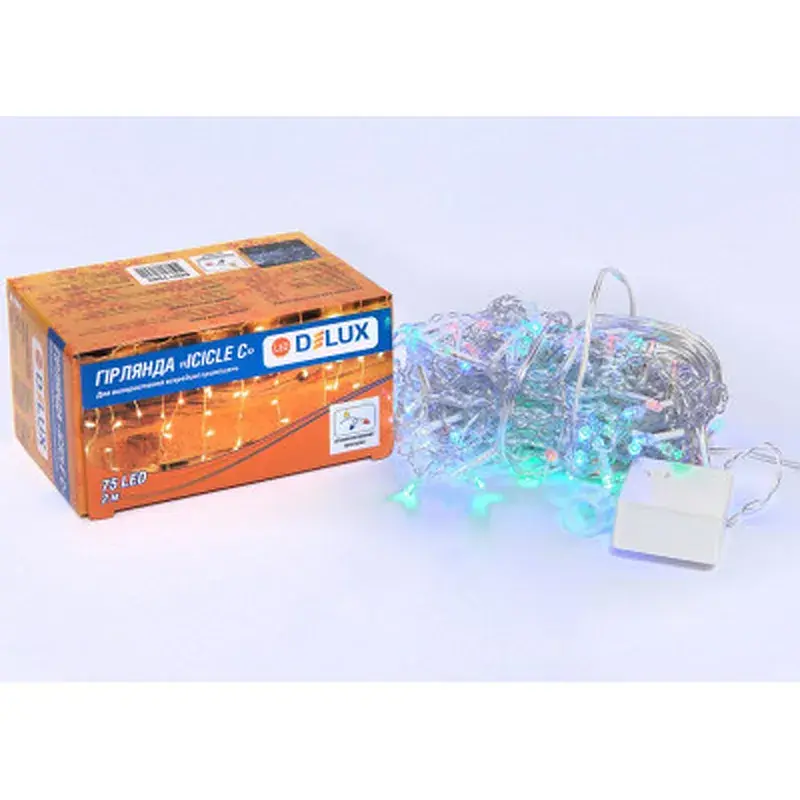 Гірлянда Delux ICICLE С 75LED 2х0.7 м мульти/прозорий IP20 (90017985) - фото 2