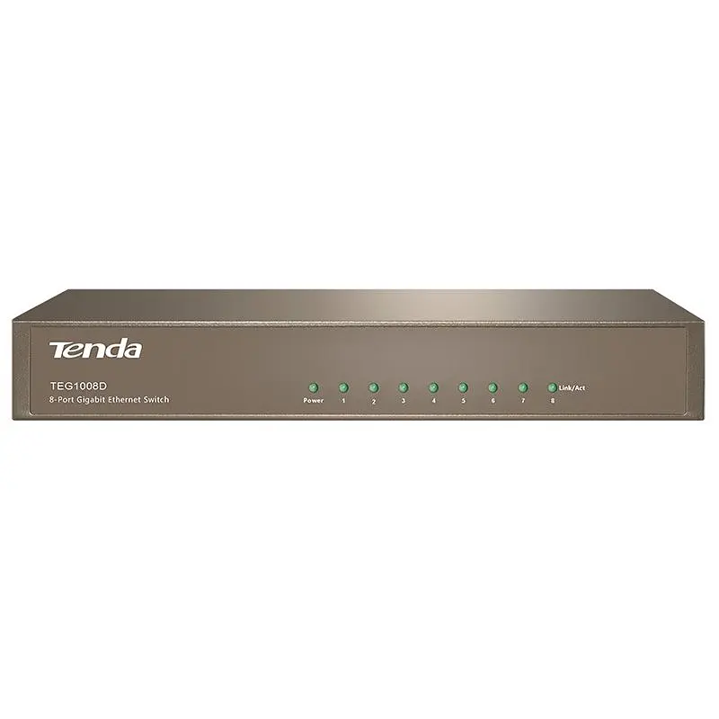 Коммутатор TENDA TEG1008D 8port 10/100/1000 BaseTX, desktop, метал (TEG1008D) - фото 3