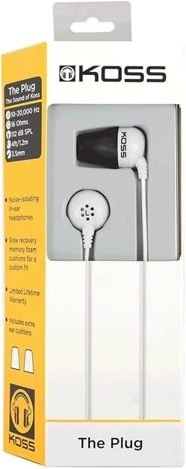 Наушники The Plug Noise Isolating White Koss teh0024859 - фото 6