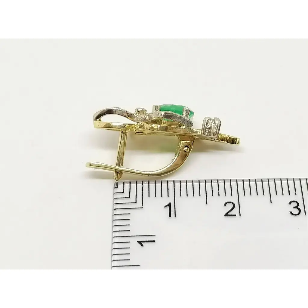 Золоті сережки Геліос з діамантами і смарагдом. Артикул 65831/1 - фото 5