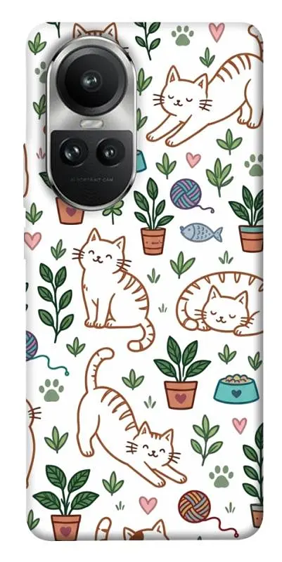 TPU чохол Demsky Cats pattern для Oppo Reno 10