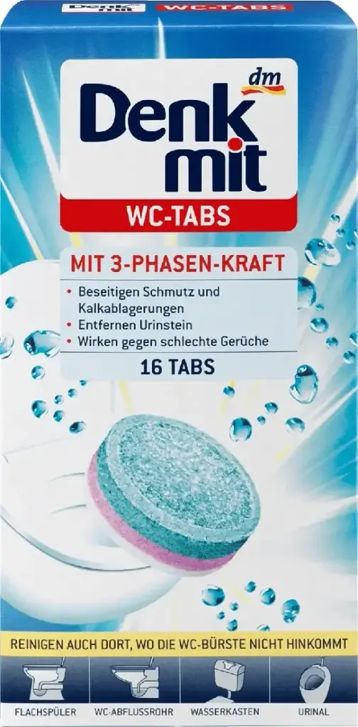 Таблетки для чистки унітаза з формулою крафта Denkmit WC - TABS 16 шт.