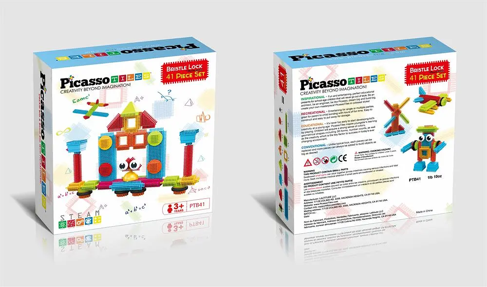 Конструктор HEDGEHOG BUILDING BLOCKS SET PTB41/27384 PICASSO TILES 41 деталь в коробці - фото 2