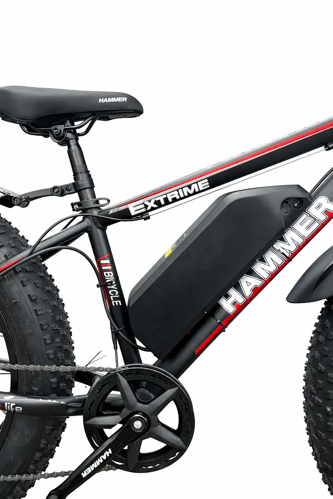 Электровелосипед Hammer Fatbike 26" (1000W 48V 21Ah) Черно-красный - фото 4