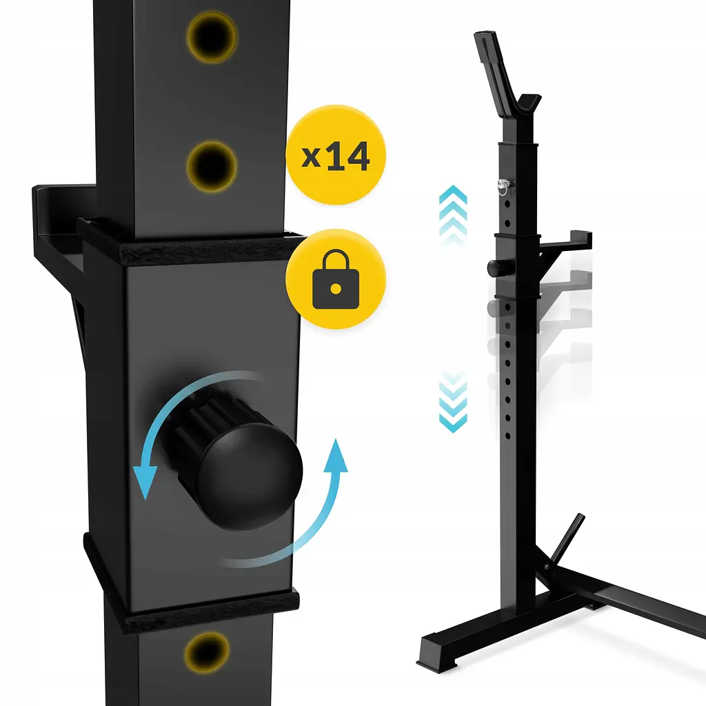 Стійки під штангу 4FIZJO Pro регульовані, зі страховкою Black (P-5905973402668) - фото 8