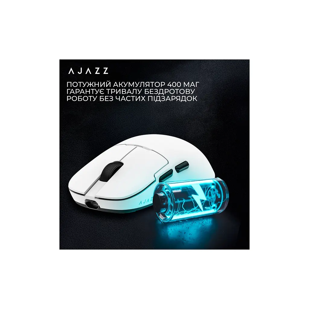 Мишка Ajazz AJ159P MC Wireless/Bluetooth/USB Charging Dock White (AJ159P-MC-W) - фото 10