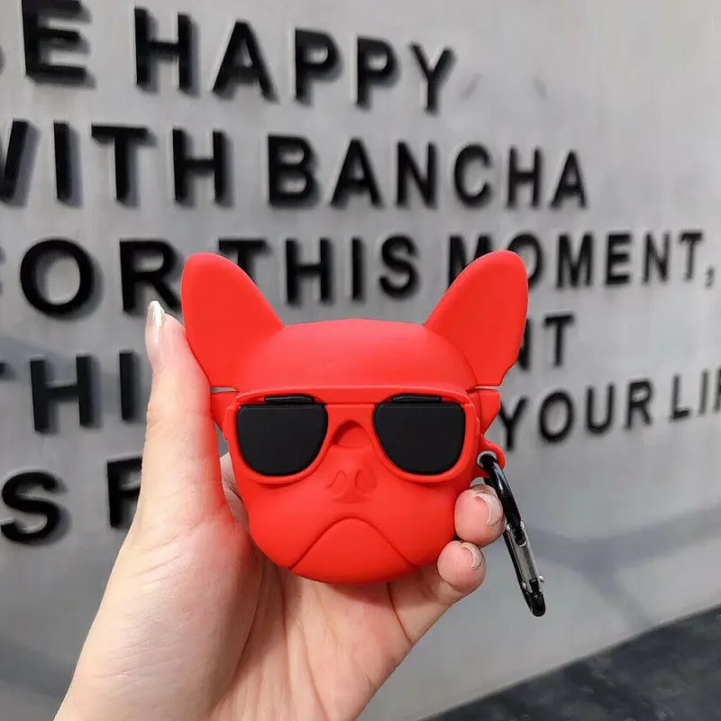 Силіконовий футляр Brand для навушників AirPods 1/2 + карабін Karl Lagerfeld red - фото 5