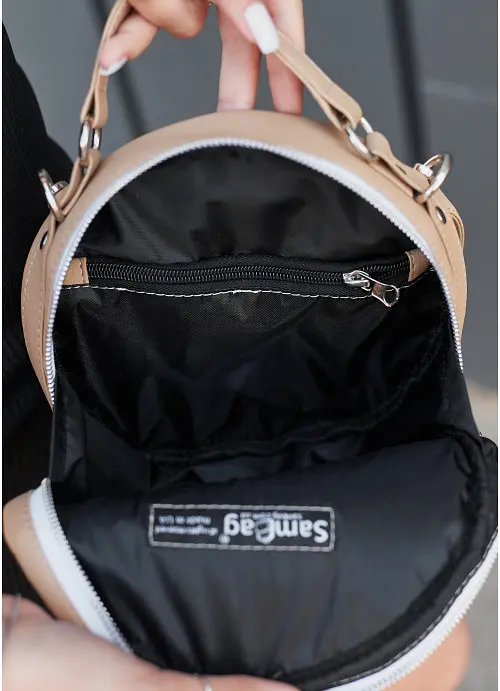 Жіноча кругла сумка кросбоді Sambag 20х20х10 см sum0019270 - фото 10