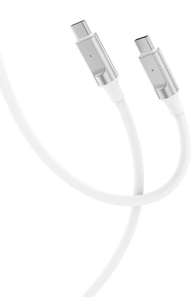 USB Кабель XO NB-Q252B Type-C-Type-C Silicone Rubber 60W 5A 1.0m Білий