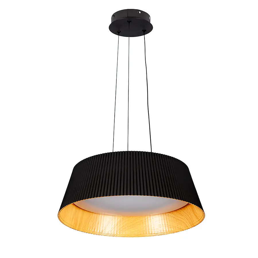 Сучасна підвісна LED-люстра Levistella 781P2917 (460) BK+LWD чорна під світле дерево 44W з пультом - фото 2